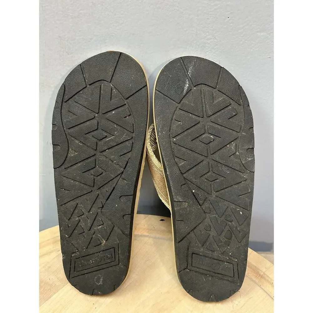 Hang Ten Flip Flops‎ Thong Sandals Mens 9 Brown Slip On Rubber Soles